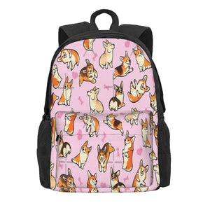Corgis In Pink Backpacks Men's & Women's Vintage Kids Backpack