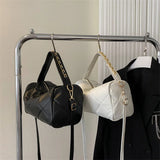 Lozenge Chains Shoulder Bag PU Leather Pillow Crossbody Bag Small Messenger Hand