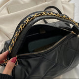 Lozenge Chains Shoulder Bag PU Leather Pillow Crossbody Bag Small Messenger Hand