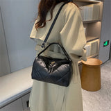 Lozenge Chains Shoulder Bag PU Leather Pillow Crossbody Bag Small Messenger Hand