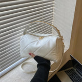Lozenge Chains Shoulder Bag PU Leather Pillow Crossbody Bag Small Messenger Hand
