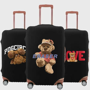 Bear Doll Print Luggage Cover Thicker Protective Scratch Resistant