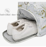 Wet Dry Separation Travel Duffle with Shoe Bag and Cosmetic Organizer for Women