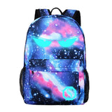 Luminous Backpack with USB Charging Port, Bookbag for School