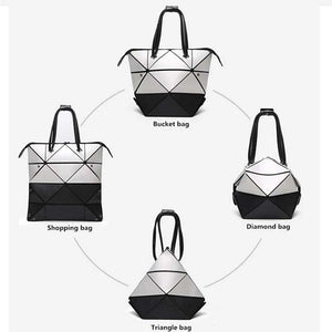 Geometric Handbag Matte Folding Tote Bags for Women