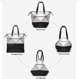 Geometric Handbag Matte Folding Tote Bags for Women