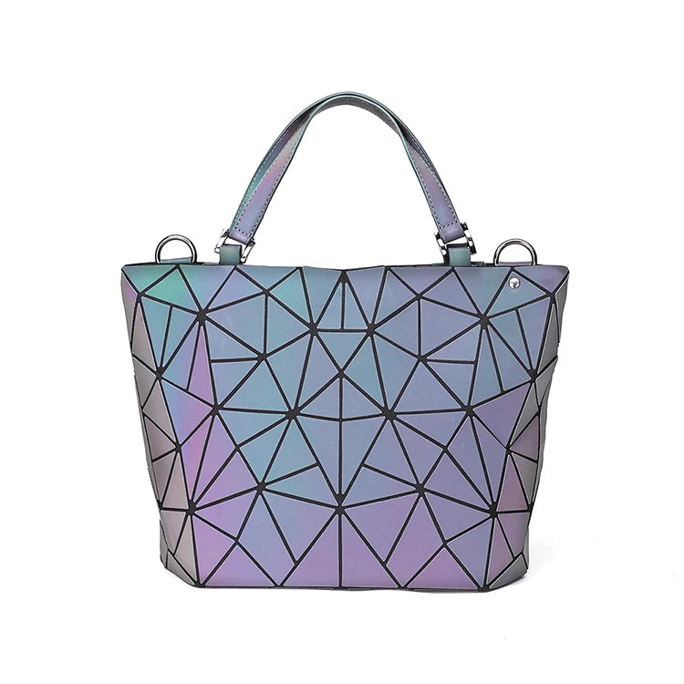 Luminous Geometric Hand Bag Reflective String Casual Tote