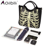 Gothic Skeleton Bones Skulls Tote Bag