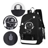 Luminous Music Boy Laptop USB Backpack Men Bag Casual Anti-theft Backpacks