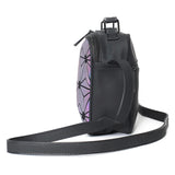 Geometric Plaid Hologram Small Square Crossbody Bag