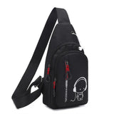 Luminous Oxford Chest Bag Messenger Bag Anti Theft Sling Bag
