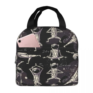 Astronaut Yoga Poses in Space Insulated Lunch Bag