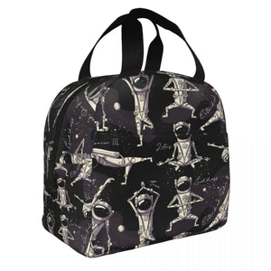 Astronaut Yoga Poses in Space Insulated Lunch Bag
