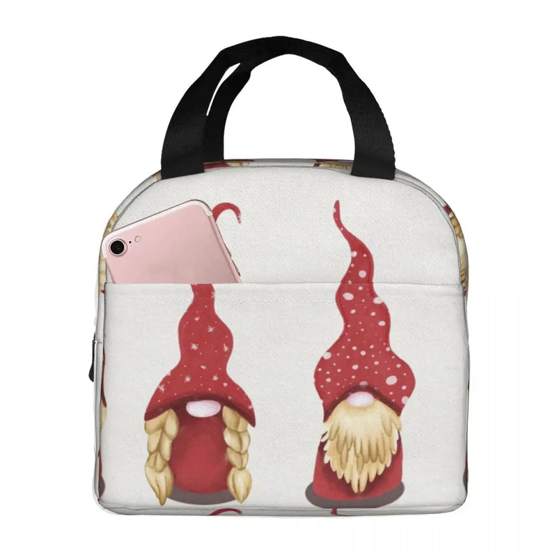 Christmas Gnomes Insulated Lunch Bag Tote Cooler Bento Pouch