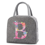 Pink Canvas Lunch Bag Cooler Insulated Thermal Box Organizer