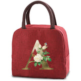 Golden Flower Lunch Bag Cooler Tote Insulated Box for Women Kids Travel