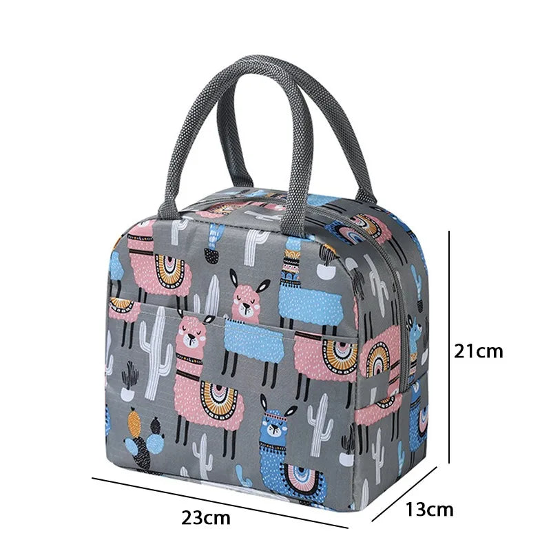 Canvas Lunch Bag Cooler Tote Insulated Box Thermal Cold Food Container