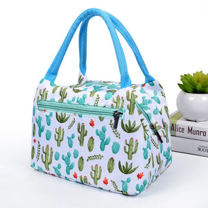 Canvas Lunch Bag Cooler Tote Portable Insulated Box Thermal Cold Food Container