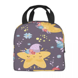 Moon Stars Lunch Bag Thermal Insulated Tote Cooler Bento Pouch Food Storage