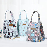 Cute Flower Lunch Bag Multicolor Cooler Waterproof Hand Pack Thermal