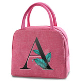 Leaf Print Insulated Lunch Bag Canvas Cooler Pouch