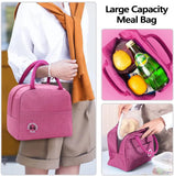 Leaf Print Insulated Lunch Bag Canvas Cooler Pouch