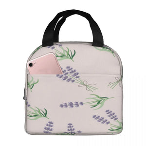 Lavender Insulated Lunch Bag Bento Cooler Tote Food Storage