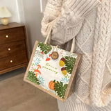 Canvas Lunch Bag Multicolor Thermal Breakfast Box Waterproof Portable Picnic