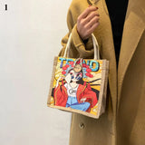 Canvas Lunch Bag Multicolor Thermal Breakfast Box Waterproof Portable Picnic