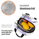 Purple Flower Thermal Insulated Lunch Bag Tote Cooler