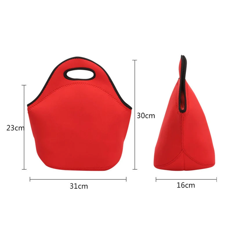 Large Capacity Thermal Lunch Bag for Students Adults Black/Red/Purple