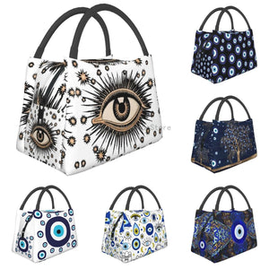 Greek Evil Eye Lunch Bag Tote Insulated Waterproof Men/Women Work Travel