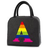 Rainbow Letter Print Lunch Bag Insulated Cooler Thermal Storage Pouch
