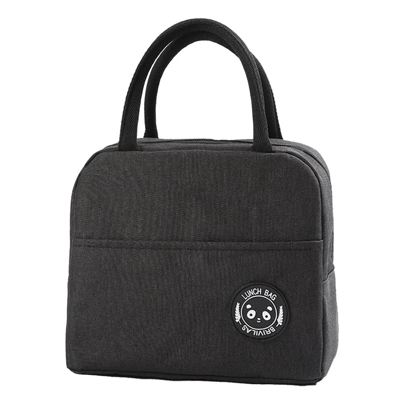 Flower Print Insulated Lunch Bag Portable Thermal Cooler Organizer