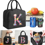 Pink Letter Print Insulated Lunch Bag Kids Food Thermal Tote