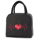 Love Print Insulated Lunch Bag Handbag Thermal Storage Pouch