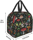 Mushroom Art Lunch Bag Insulated Portable Tote Box Funny Container