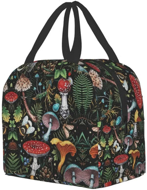 Mushroom Art Lunch Bag Insulated Portable Tote Box Funny Container