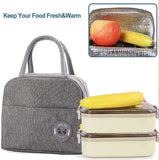 Insulated Cooler Bag Kids Thermal Lunch Pouch Canvas Organizer Handbag