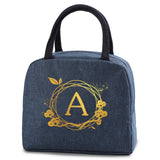 Canvas Picnic Thermal Lunch Bag with Wreath Print