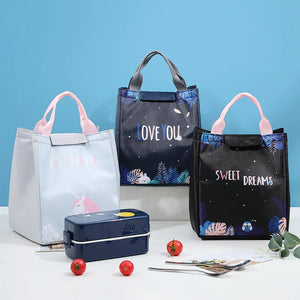Portable Thermal Lunch Box Bag Insulated Tote Pattern Cooler Handbags