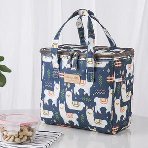 Portable Insulated Canvas Lunch Bag for Women Kid