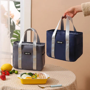 Large Capacity Thermal Lunch Box Portable Bag Insulated Bento Pouch