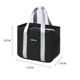 Large Capacity Thermal Lunch Box Portable Bag Insulated Bento Pouch