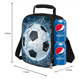 Insulated Football Lunch Bag for Kids Portable Waterproof Meal Ice Pack
