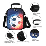 Insulated Football Lunch Bag for Kids Portable Waterproof Meal Ice Pack