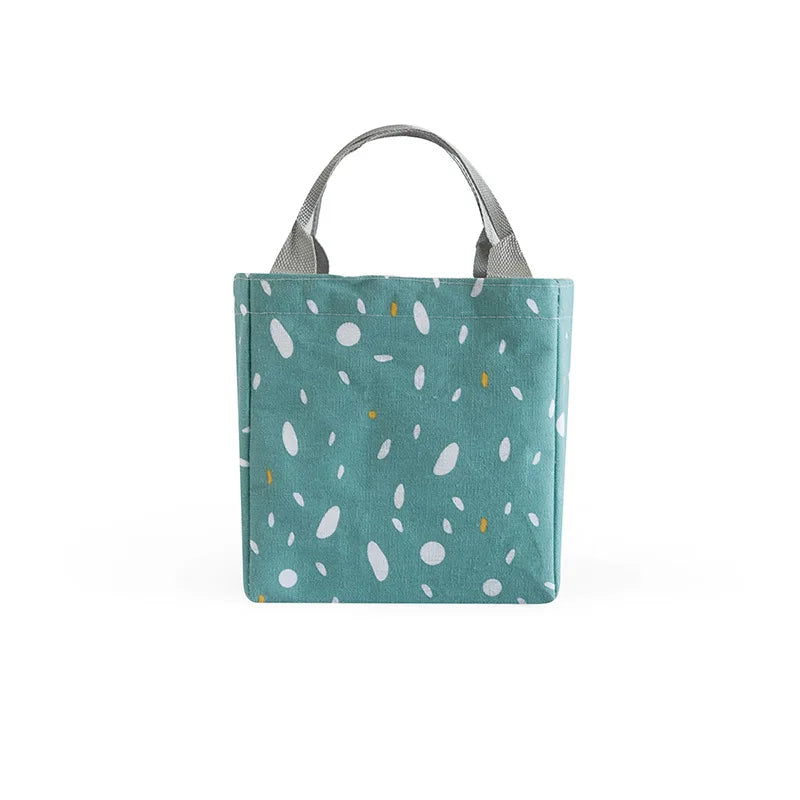 Lunch Food Bags Cotton Linen Waterproof Durable Functional Insulation Handbag