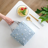 Lunch Food Bags Cotton Linen Waterproof Durable Functional Insulation Handbag