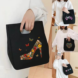 Insulated Lunch Bag Tin Foil Insulation Food Bags Eco Reusable Canvas Portable