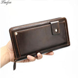 Leather Clutch Wallet Big Capacity Phone Bag Unisex Cow Leather Hand Bag